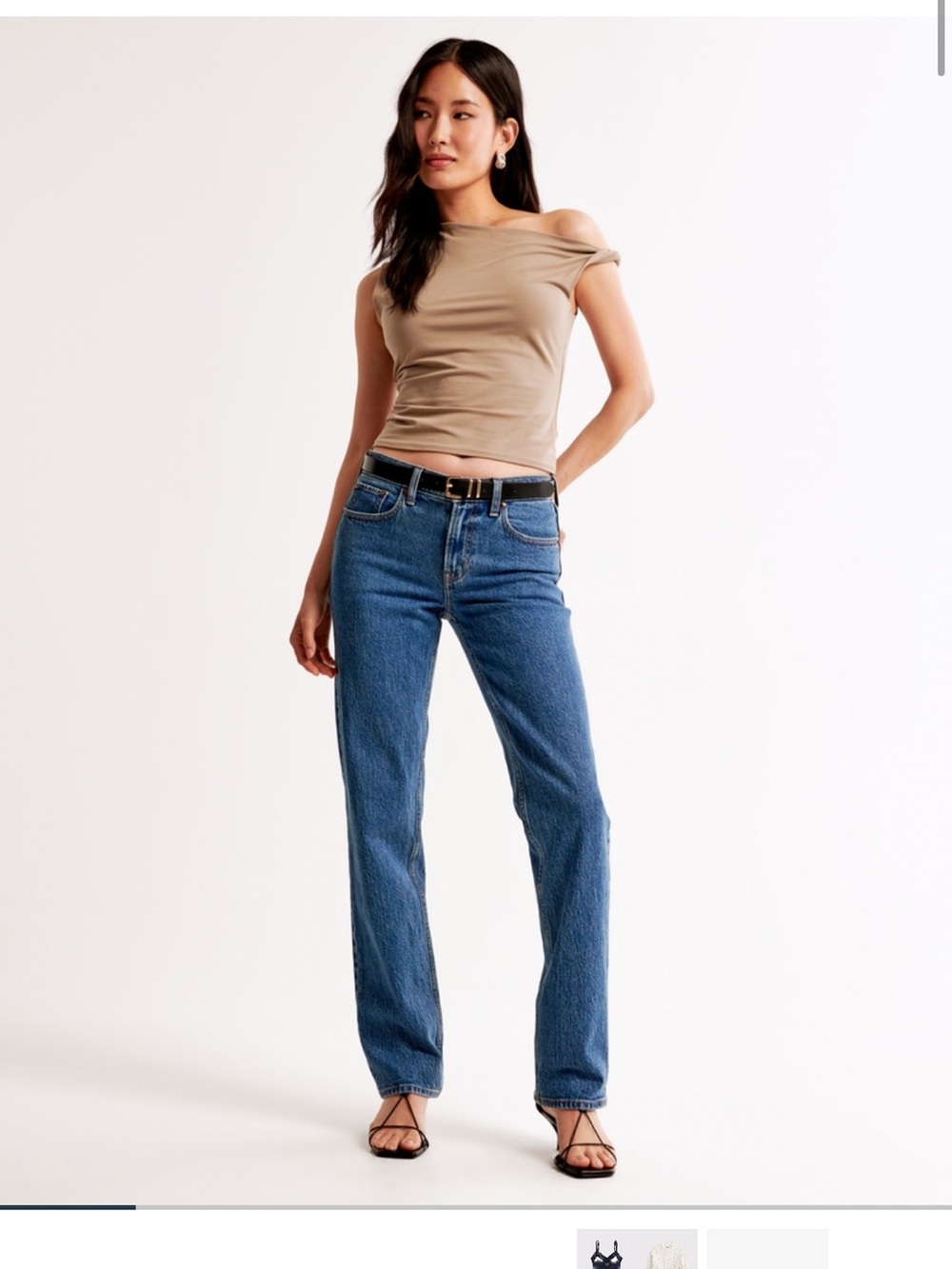 Abercrombie & Fitch Straight-Leg Women’s Jeans in Dark Marble.